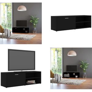 vidaXL Tv-meubel 120x34x37 cm bewerkt hout zwart - Tv-meubel - Tv-meubels - Tv-meubelen - Tv-meubilair