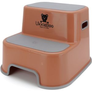 UkkieBoo Opstapje - Antislip Krukje voor keuken, WC en badkamer - Max 100kg - Roest-bruin