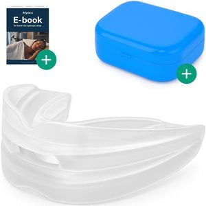 Anti Snurk Beugel PRO - Incl. doosje & Ebook - Verstelbaar - Voor een goede nachtrust - Bitje Knarsertanden - Apneu Knarsbitje - Transparant BPA vrij - Alyze