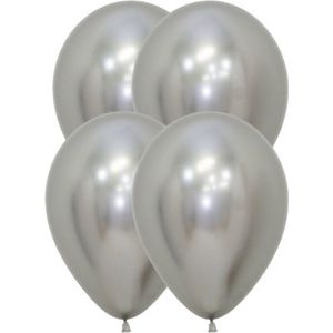 Ballonnen 15 stuks - Mirror Silver - Kwaliteit - Luxe Zilveren - Huwelijk - Verjaardag - Versiering - Baby