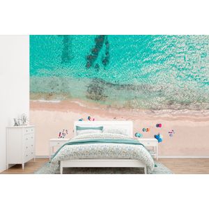 Zee - Strand - Zomer - Parasols - Blauw - Behangpapier