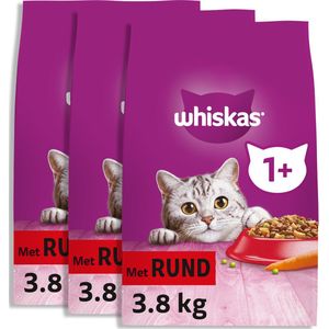 Whiskas 1+ Kattenbrokken - Rund - zak 3 x 3.8 kg