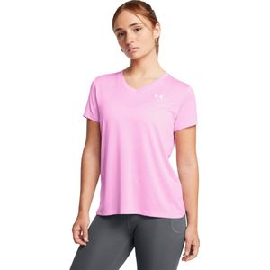 Under Armour Tech Short Sleeve V-neck- Twist Dames Sportshirt - Roze - Maat S