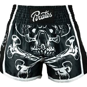 PRIDEorDiE Pirate V.2 Muay Thai Shorts Zwart Wit - XS