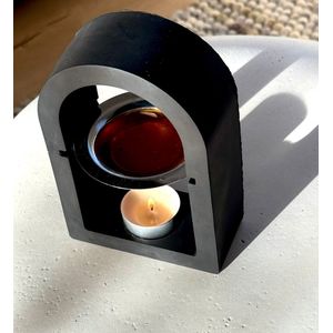 ECHO - Set wax brander en wax melts EUCALYPTUS & COTTON - zwart beton - handgemaakt - 190mm x 140mm x 51mm