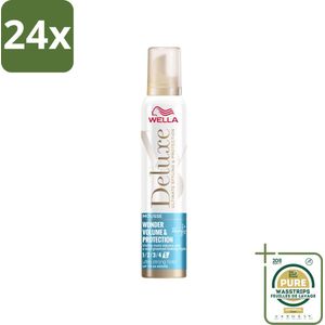 Wella – Deluxe Volume & Protection – Haarmousse – 200 ml - Voordeelverpakking - 24 stuks - Bescherming - Keratine