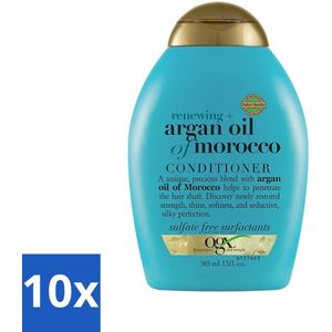 10 x OGX - Argan Oil of Morocco - Conditioner - Extra Sterk - Hydrate & Revive - 385 ml - Argan Oil Conditioner - Herstel Conditioner - Hydraterende Conditioner - Beschadigd Haar Conditioner - Arganolie Voor Haar