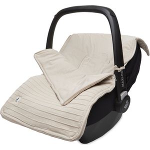 Jollein - Voetenzak (Nougat) - Pure Knit - Biologisch Katoen - Footmuff Maxi Cosi, Kinderwagen of Autostoel - 42x82cm