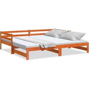 vidaXL - Slaapbank - met - onderschuifbed - 90x200 - cm - massief - grenenhout