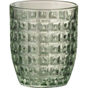 J-Line drinkglas Motief - glas - groen - 4 stuks