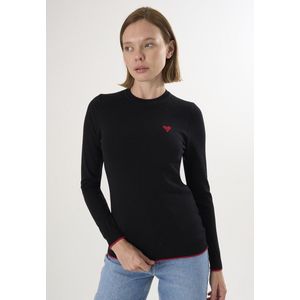 Felix Hardy - Ronde Hals Trui - Zwart - %100 Katoen - Dames