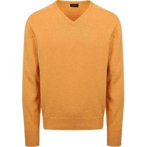 William Lockie V-Hals Lamswol Geel - Maat 3XL - Heren - Pullovers