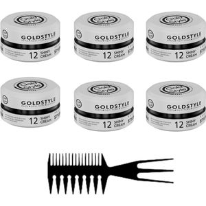 Gold Style Haar Wax Gold Nummer 12 SHINY CREAM (6 Stuks)- Styling Haar Wax - Haar Wax Mannen
