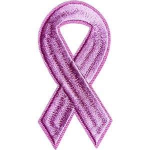 Pink Ribbon strijk embleem - patch - patches - stof & strijk applicatie [oranje]