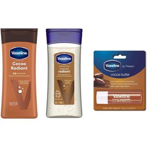 Vaseline Cocoa Radiant Set - Bodylotion - Body Oil - Lip Therapie Stick