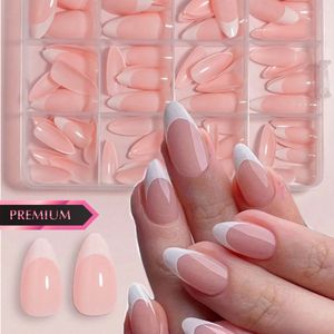 GUAPÀ® Plaknagels French Manicure | 120 stuks valse nagels | Press On Nails | Zelfklevende Plaknagels | Nepnagels | Kunstnagels | Compleet plaknagels starterspakket | Nagels Wraps | Nail Art | Smile line | 120 stuks plaknagels Nude French Line