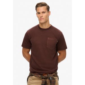 Superdry Contrast Stitch Pocket T-shirt Met Korte Mouwen Bruin M Man