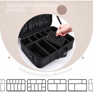 Visagie Koffer - Cosmetica Koffer - Kapperskoffer - Make-up Koffer met Verstelbare Vakken – Pedicure en Nagelstyliste Beauty Koffer – Kapperstas – Waterdicht – Makkelijk Mee Te Nemen