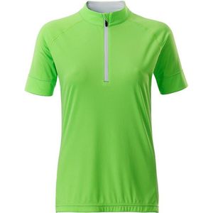 James and Nicholson Dames/dames Half Ritsfiets T-Shirt (Helder groen/wit)