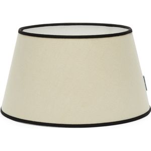 Riviera Maison Lampenkap rond schuin met zwarte rand - RM Linen Lampshade - Beige - Linnen(HxØ) 21x38 cm