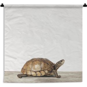 Wandkleed Animalprintshop - Schildpad dierenprint kinderkamer Wandkleed katoen 60x60 cm - Wandtapijt met foto