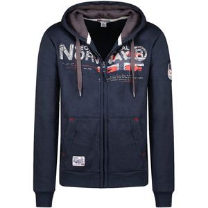 Gisland Vest Met Capuchon En Rits Blauw Geographical Norway - M