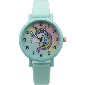 Horloge voor Kinderen - Eenhoorn - Kast 34 mm - Groen