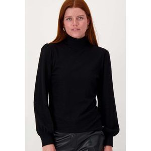 Zusss T-shirt Top Met Lange Mouwen En Col Ausbrenner 0304 215 0000 Black Dames Maat - XS