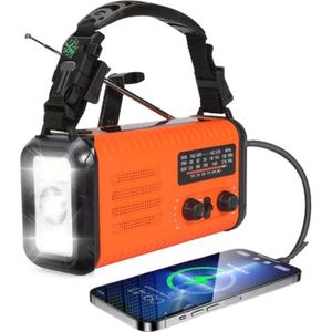 Noodradio Solar - 20.000 mAH Powerbank - 2025 Versie - Radio - Opwindbare Wereldontvanger - Betrouwbare Noodvoorziening