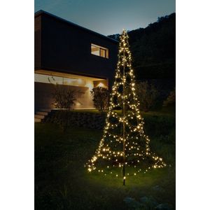 FlinQ Vlaggenmast Kerstboom 3m Warmwit - Licht Kerstboom - 480LEDS - Kerstboom Verlichting - Kerstverlichting Buiten