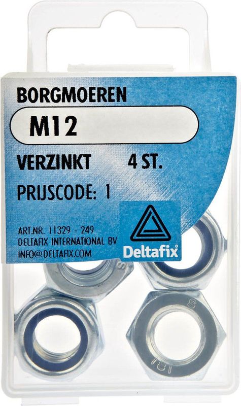 Deltafix - Borgmoer - Verzinkt - M12 - DIN 985 - 4 Stuks