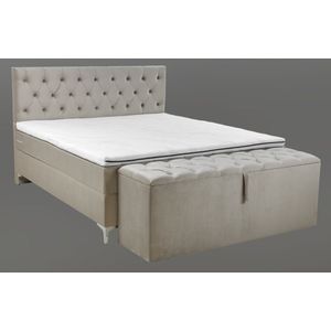 Nessa® - 120x200 Boxspring Caption Creme-Beige - Complete Boxspring - Inclusief Orthopedische Topper