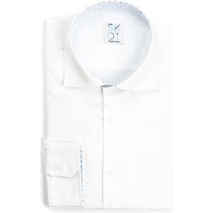 SKOT Fashion Duurzaam Overhemd Heren Serious White Contrast - Wit - Maat 46