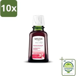 10 x WELEDA - Mondwater geconcentreerd - Ratanhia - 50 ml - Grootverpakking - Mondwater - Tandvlees - Natuurlijke Mondverzorging - Ratanhia - Verfrissend