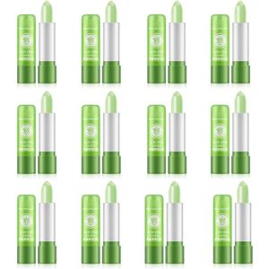 12 stuks Kleurveranderende Lipstick / Lippenbalsem met Aloë Vera – pH Reagerend – Langdurige Hydratatie & Verzorging – Natuurlijke Roze Tint – Magic Color Changing Lip Balm – Voedende en Hydraterende Lippenstift voor Zachte en Gezonde Lippen