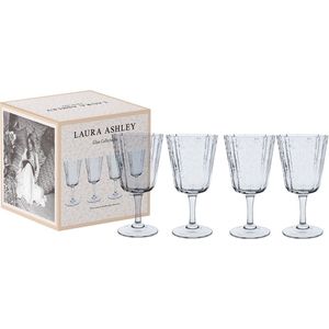 Laura Ashley Wijnglazen set van 4 - Rode wijn en Witte Wijn - Helder 36 cl. - Mondgeblazen - Giftset