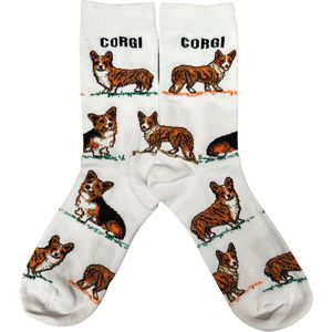 Sokken met Corgi's - maat 36-41 - Sokken met Print van Honden - Grappige sokken dames