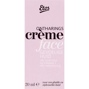 Etos Ontharingscrème Face - Gevoelige huid - Aloë Vera, Vitamine E & Amandelolie