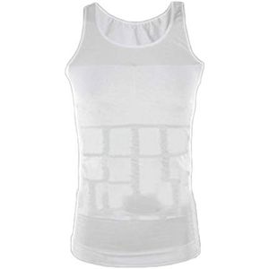 Figuurvormend Onderhemd voor Mannen - T-shirt Bodyshaper voor een Strakke Silhouet - Wit - M