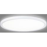 Navaris LED plafondlamp - Ronde lamp voor aan het plafond - Ultra plat - Met indirecte verlichting - Dimbaar - 42 x 42 x 2,5 cm - 22W