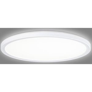 Navaris LED plafondlamp - Ronde lamp voor aan het plafond - Ultra plat - Met indirecte verlichting - Dimbaar - 42 x 42 x 2,5 cm - 22W