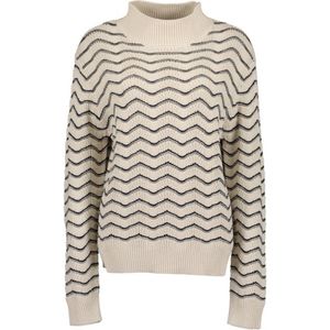 Blue Seven dames - Trui 247977 beige streep opstaande kraag maat 46