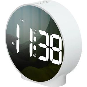 Digitale Wekker - Twee alarmen - Wit - Dimbaar - USB & AAA batterij - Voor volwassenen & kinderen - klok voor thuis in de slaapkamer en op vakantie - reiswekker & kinderwekker - alarmklok