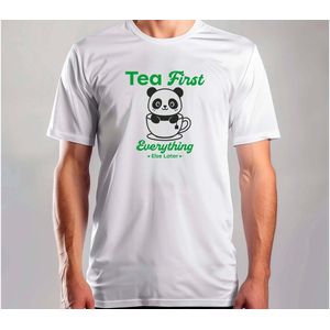 Tea First Everything - T Shirt - FunnyVibes - Funny - Gift - Cute - Grappig - LachenMaar - Sarcasm - SarcasmMode - Sarcasme - LekkerSarcastisch - Coffee - Tea
