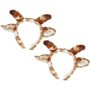 2x stuks giraffe dieren verkleed oren diadeem - Dieren pakje voor kinderen