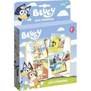 Totum Bluey stempel en kleurboek - dot stamping incl. sjablonen - leren stempelen en kleuren