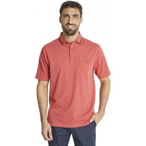 Effen jersey poloshirt met tweekleurige katoenen kraag
