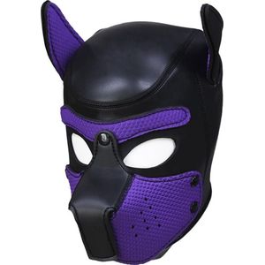 LekkerStout® Hondenmasker | Puppy Play | Paars Neopreen | Cosplay Kink | BDSM | Rollenspel | Fetish
