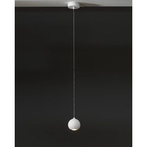 Hanglamp Denver Wit - Ø10cm - LED 6W 2700K 805lm - IP20 - Dimbaar > lampen hang wit | hanglamp wit | hanglamp eetkamer wit | hanglamp keuken wit | led lamp wit | sfeer lamp wit | design lamp wit