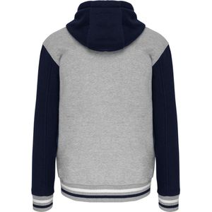 Kariban College jacket met capuchon unisex K4003 - Oxford Grey / Navy / White - S